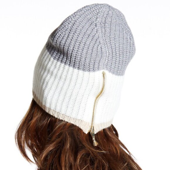 kate spade Color-block Rib Knit Zip Back Beanie Hats - Picture 1 of 4